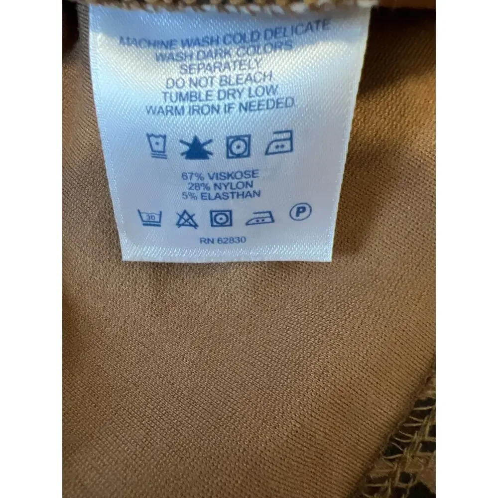 Lands End Leopard Sleeveless Ponte Knit Sheath Dress Pockets Size 8P